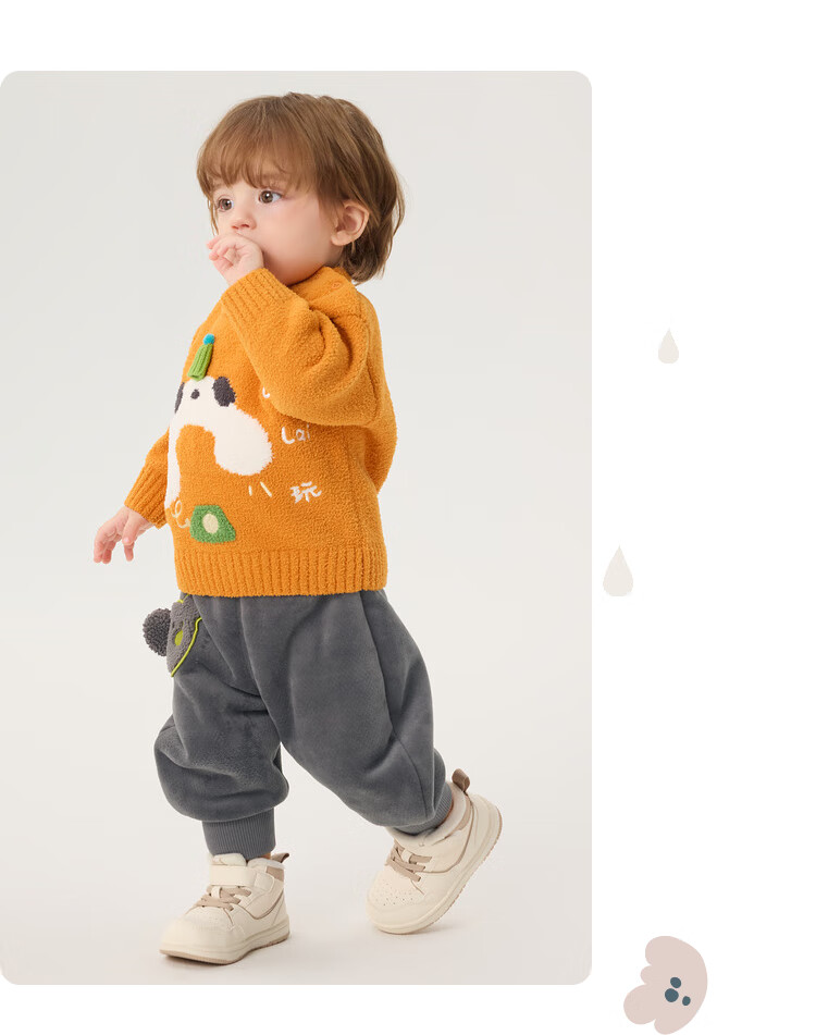 BALABALA Children's Clothing, Baby Sweater, Infant Knitwear, Boys' And Girls' Winter Wear, Round Neck Sweater, Fashionable Top, Knitted Sweater, Cute 9