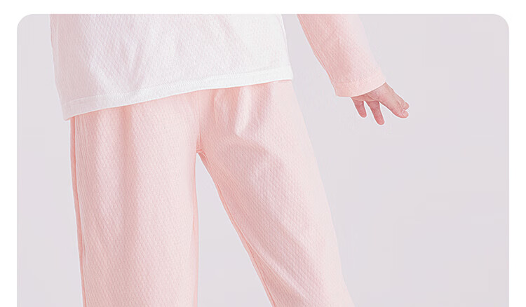 DEESHA Girls' Antibacterial Pure Cotton All-Season Base Layer Pajamas, Mesh Breathable Air Conditioning Wear, Home Wear Set for Older Childre 10