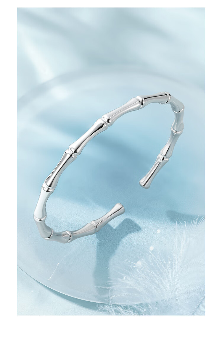 ZLF Bamboo Joint Silver Bracelet Women S999 Pure Silver Birthday Gift D1011308 Openable Christmas Gift 6