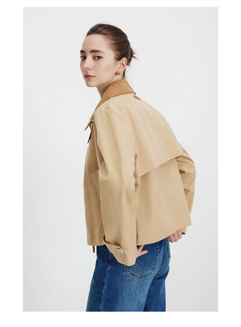 Navy Sail Italy Women's Short Workwear Trench Coat Full Cotton Barn Style Jacket 2331505501 White M 17