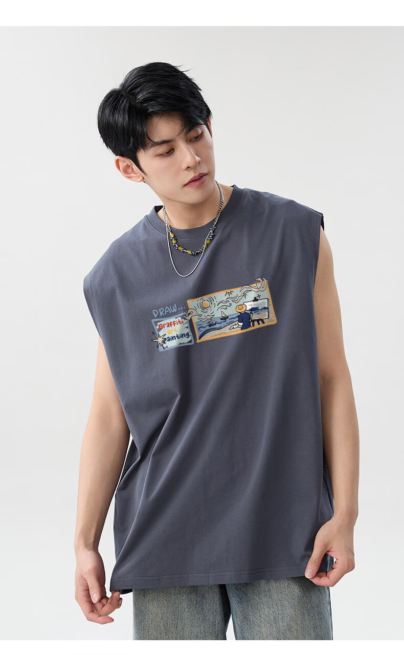 Baleno Cotton Men's Summer Vest Casual Fresh Sports Sleeveless Basic Simple Hong Kong Style Ins Versatile Trendy Men's Tank Top 16