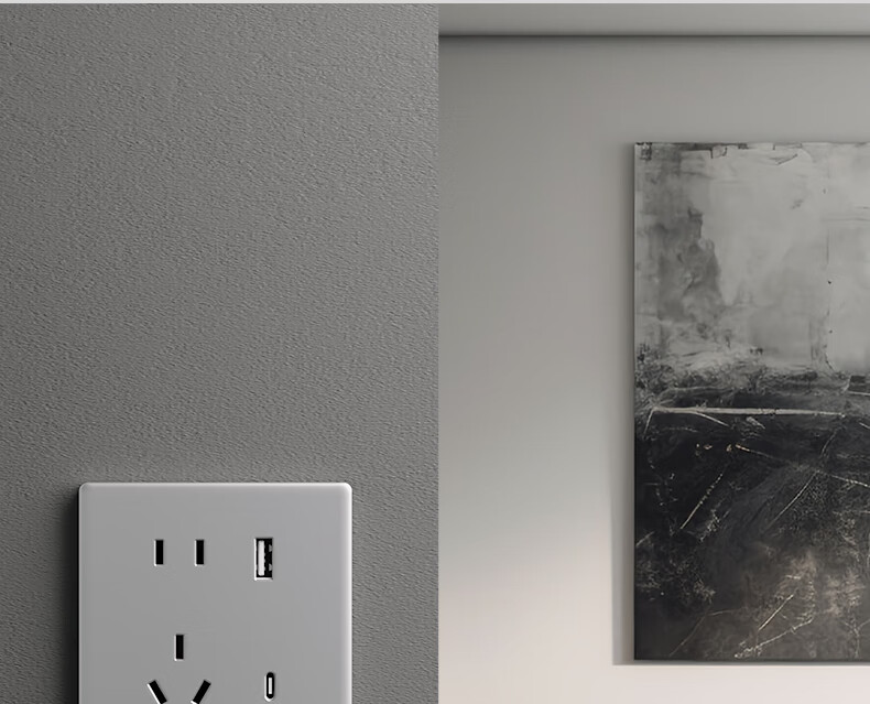 DELIXI 86-Type Ultra-Thin Matte Large Panel 260 Galaxy Gray Single-Gang Single-Control Switch Socket Panel 12