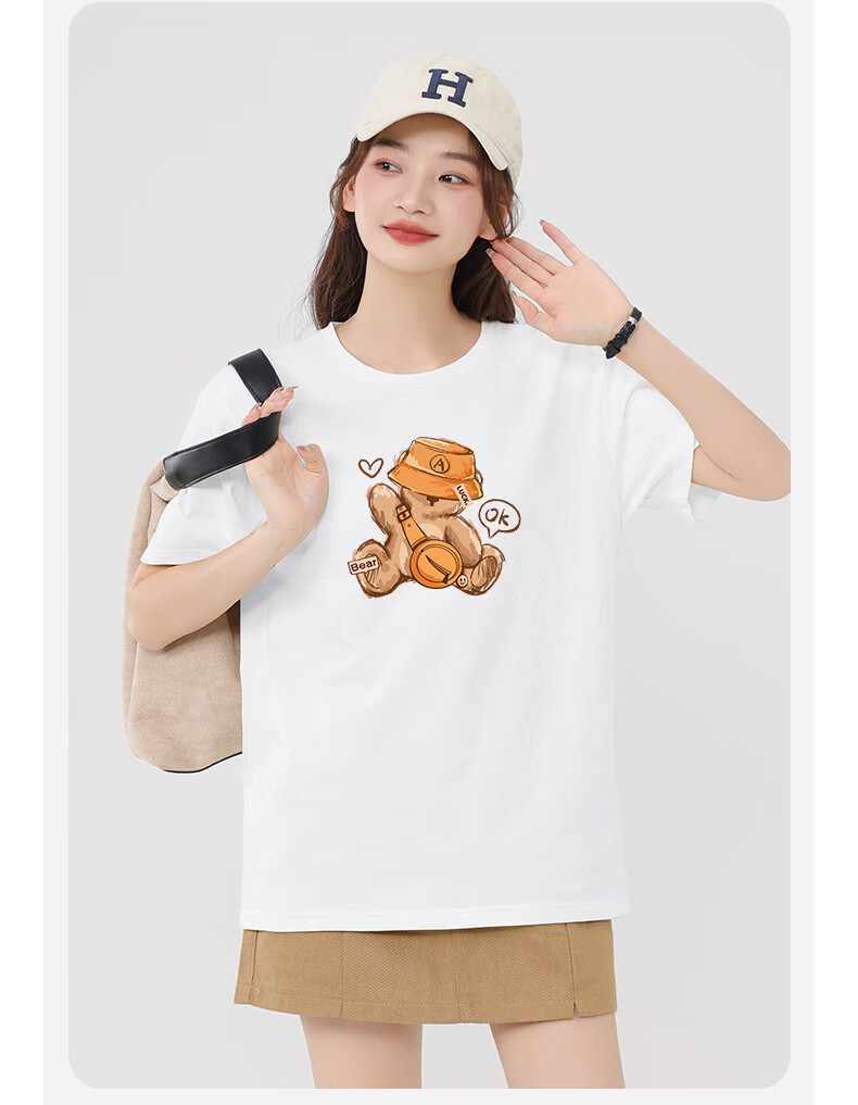 Warrior Pure Cotton Short-Sleeve T-Shirt for Women, 2026 New Style, Comfortable Trendy Ins-Inspired Thin Skin-Friendly Casual Loose Top 5