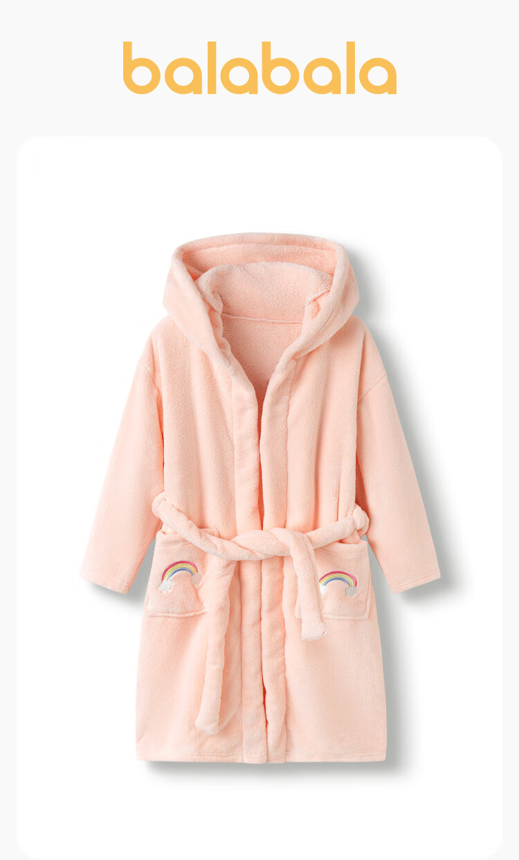 Balabala BalaOne Kids Hooded Bathrobe Cartoon Milk Velvet Home Bath Towel for Boys and Girls 208925191201 1