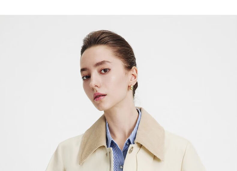 Navy Sail Italy Women's Short Workwear Trench Coat Full Cotton Barn Style Jacket 2331505501 White M 25