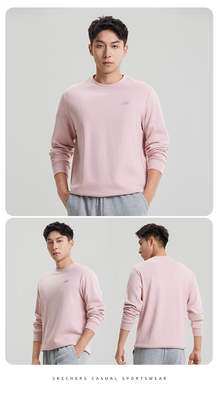 Skechers 7A Antibacterial Sweatshirt, 2026 Summer New Versatile Long-Sleeve Pullover Undershirt, Loose And Comfortable Top for Men And Wome 9