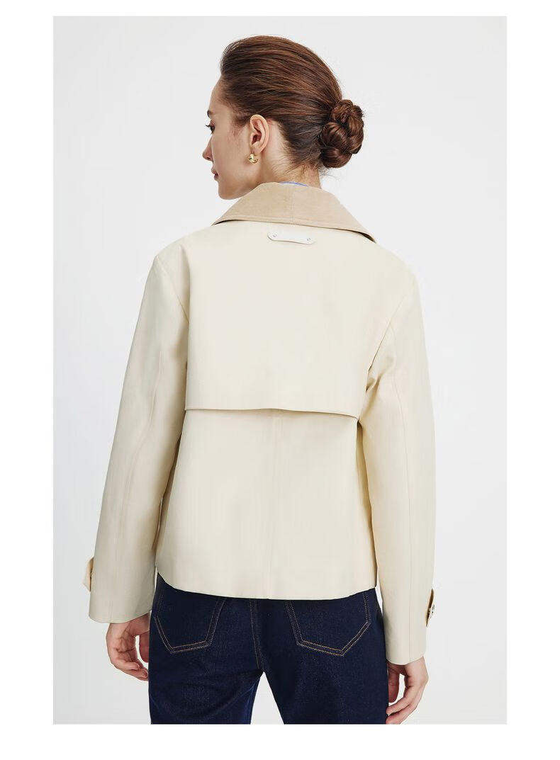 Navy Sail Italy Women's Short Workwear Trench Coat Full Cotton Barn Style Jacket 2331505501 White M 31