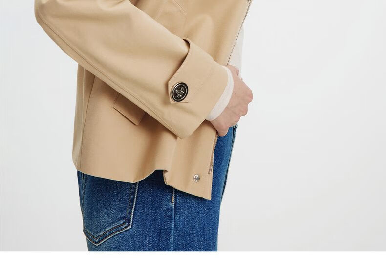 Navy Sail Italy Women's Short Workwear Trench Coat Full Cotton Barn Style Jacket 2331505501 White M 16