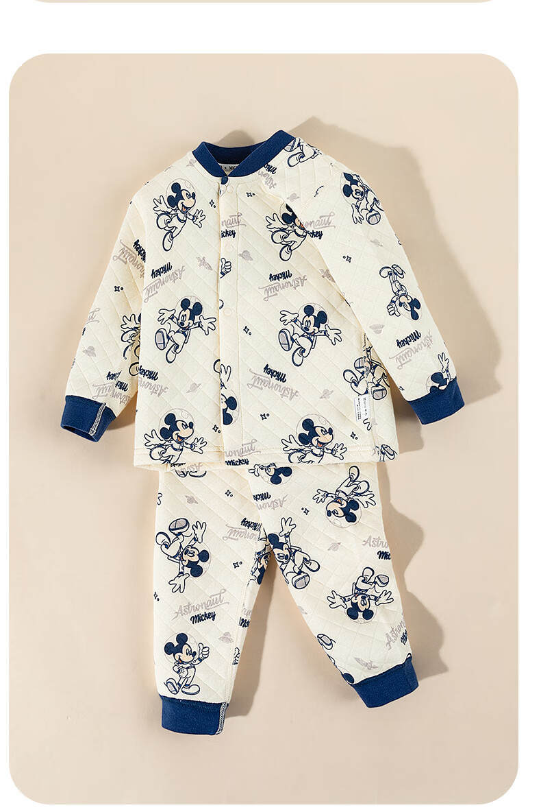 Disney Kids Autumn Winter Three-Layer Warm Cotton Skin-Friendly Homewear Pajama Set Daisy 80 4