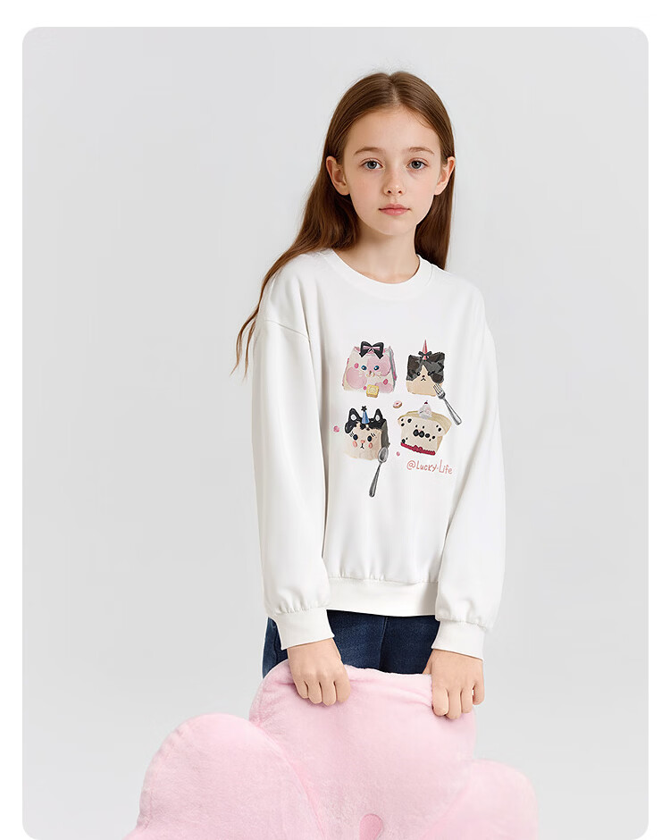 Balabala [balaOne] Kids Long Sleeve Sweatshirt Girls 2026 Spring Base Shirt Trendy 14