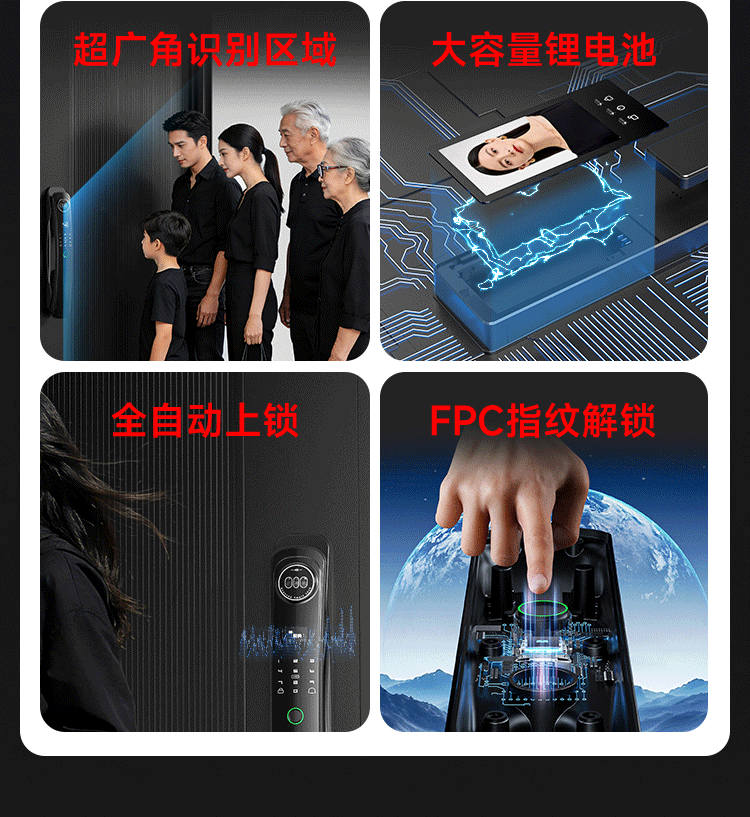 YINGDIAN R5 Fingerprint Lock, Smart Door Lock, Password Lock for Guesthouses And Apartments, Anti-Theft Entrance Door Lock, Intelligent Lock, High-End Electronic Lock for Home Use 13