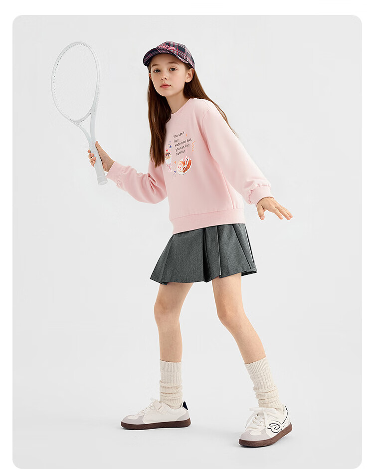 Balabala [balaOne] Kids Long Sleeve Sweatshirt Girls 2026 Spring Base Shirt Trendy 10