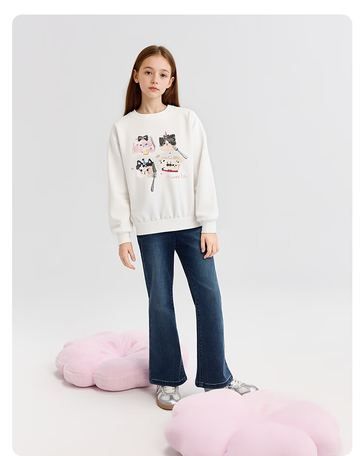 Balabala [balaOne] Kids Long Sleeve Sweatshirt Girls 2026 Spring Base Shirt Trendy 15