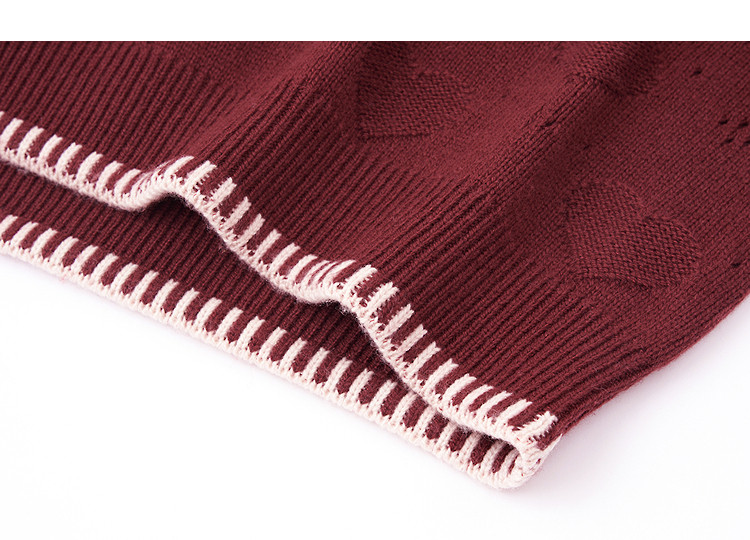 Demana Wool Blend Version Winter Shell Stitch Heart Jacquard Drop Shoulder Knit Sweater for Women 14