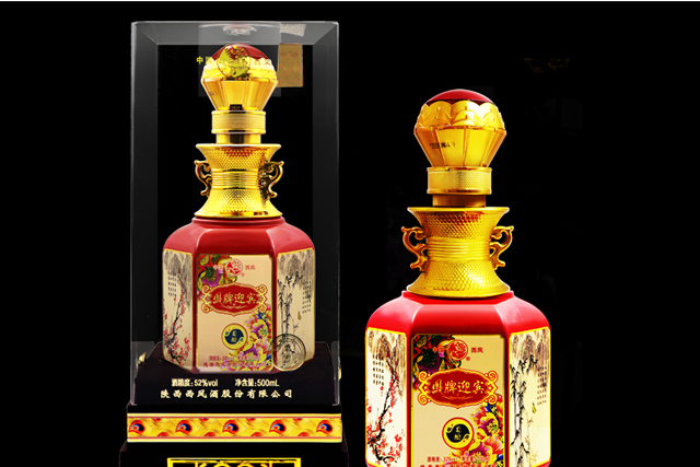 西凤酒凤牌迎宾柔酿52度浓香型高度白酒500ml6整箱装内含礼品袋