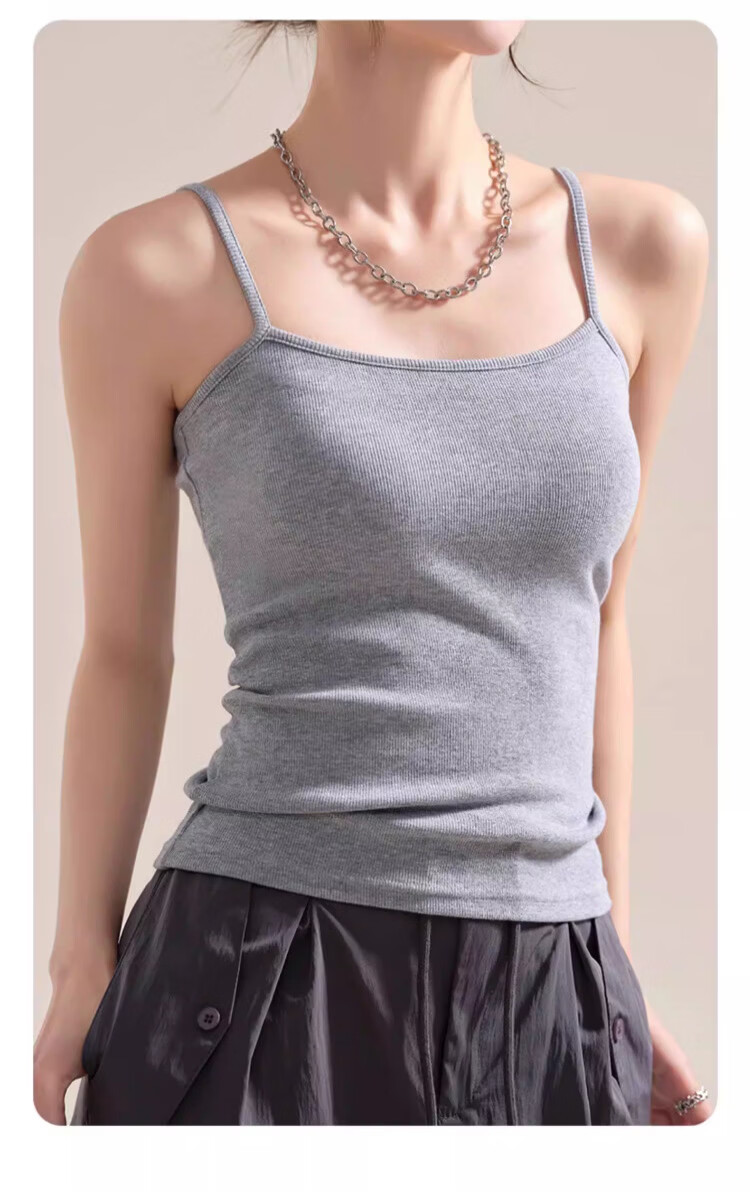 GUJIN Cotton Blend Women's Camisole Vest No Padding Base Layer Top Outerwear Blazer Inner Wear XL 3
