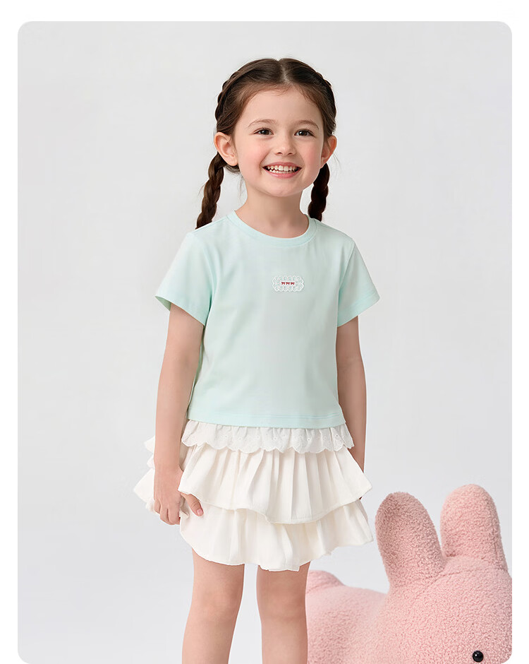 Balabala [balaOne] Kids Short Sleeve T-Shirt Girls 2026 Summer Simple and Exquisite Top 15