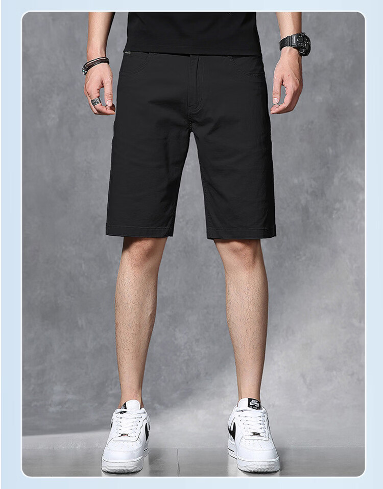 JEEP Men's Summer Casual Straight-Leg Shorts Loose Fit Outdoor Five-Point Pants Black 29 11