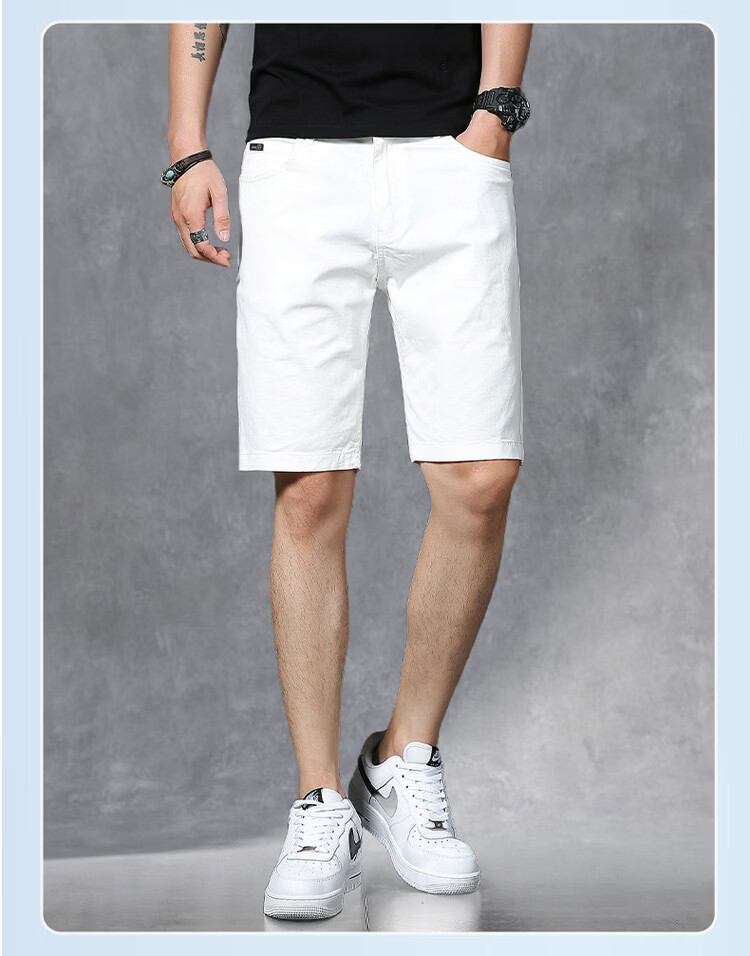 JEEP Men's Summer Casual Straight-Leg Shorts Loose Fit Outdoor Five-Point Pants Black 29 8