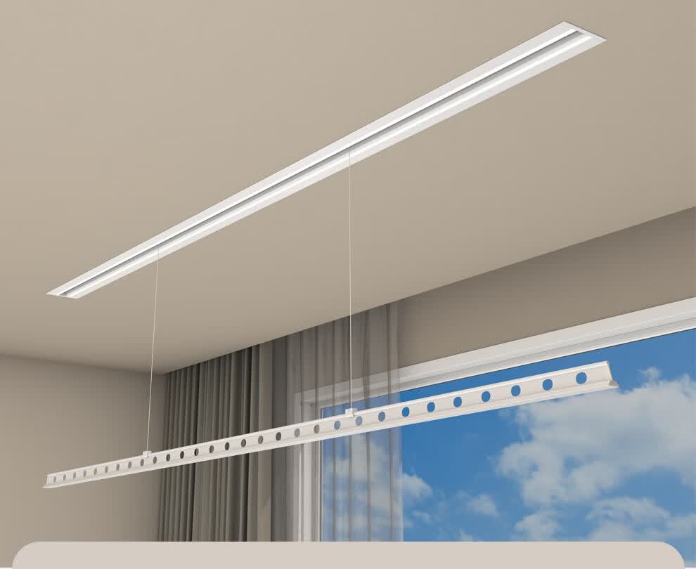 奥格玛(aogema) 隐形电动晾衣架嵌入式暗装隐藏阳台家用遥控升降自动