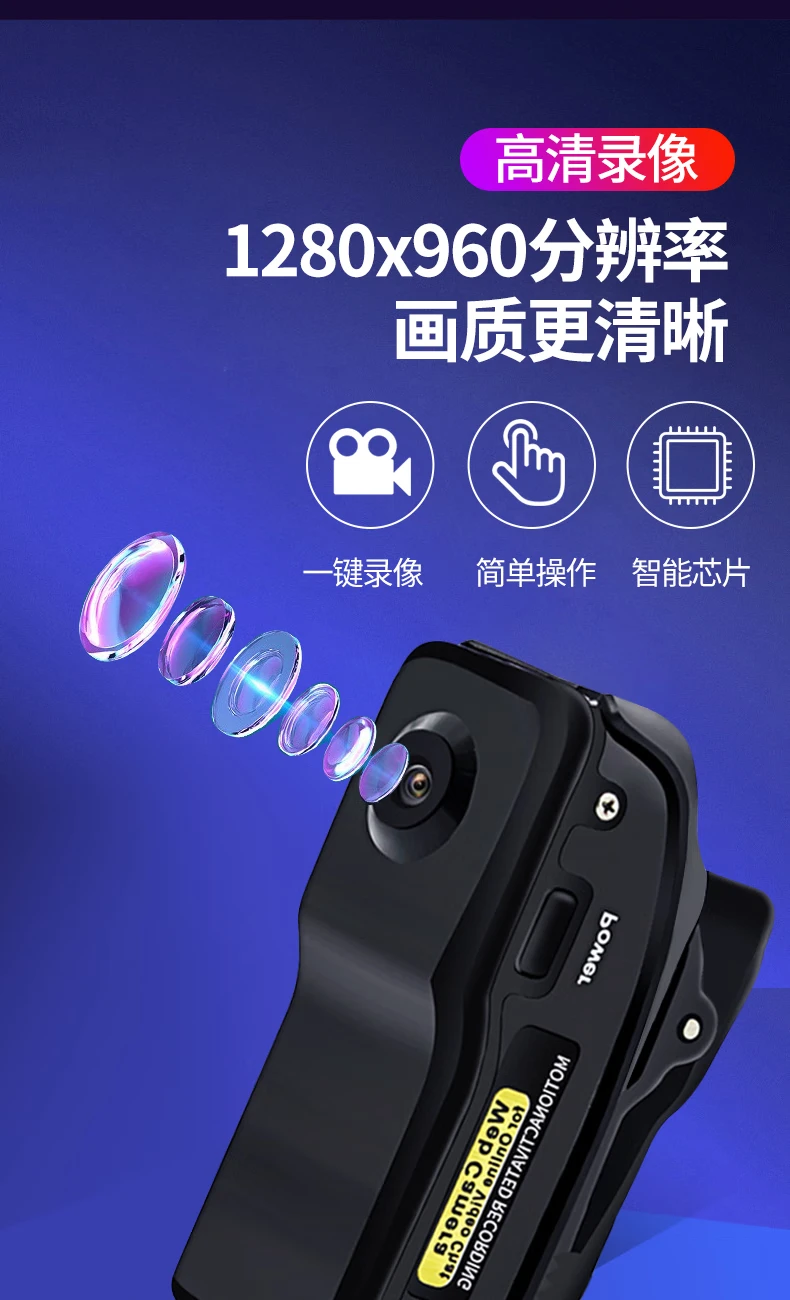 Photographer MD95S high-definition home chest video artifact monitoring camera pocket camera small portable recorder package four Photographer MD95S high-definition home chest video artifact monitoring camera pocket camera small portable recorder package four