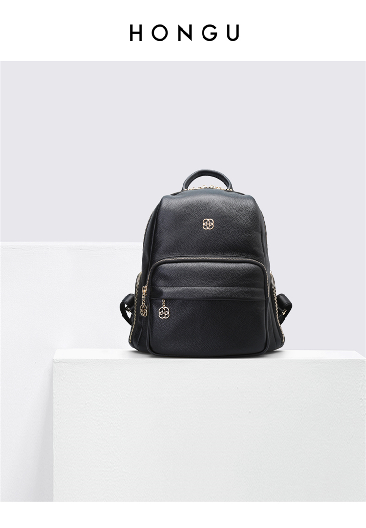 HONGU Women's Handbag Backpack, Simple And Stylish Top-Grain Leather Travel Casual Bag, Birthday Gift for Girlfriend 1