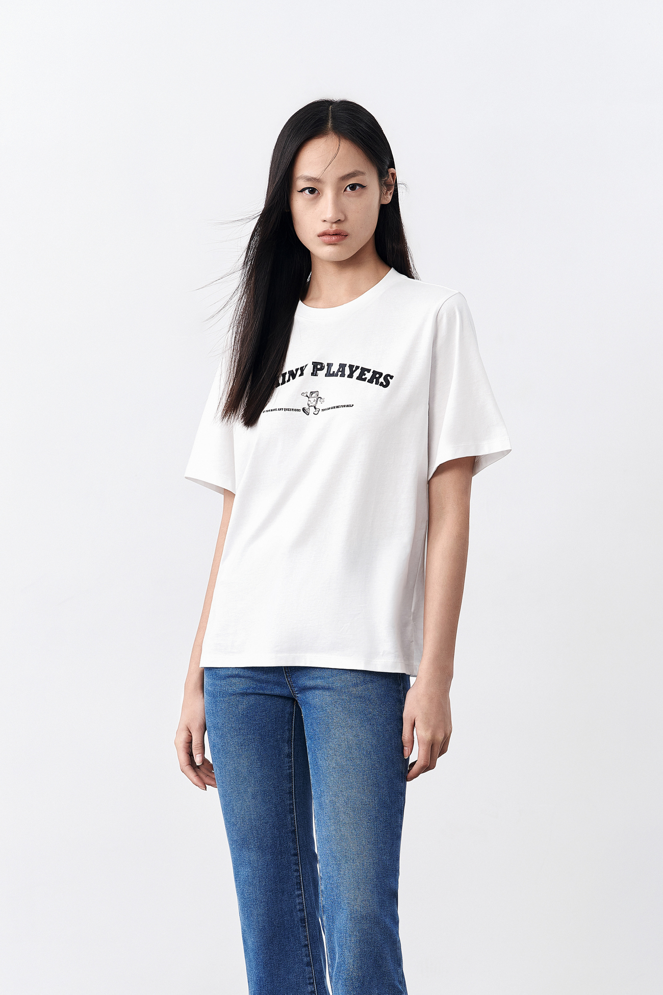 ur2022春夏新品女装美式潮流卡通字母印花短袖t恤wv22s4mn2002本白s