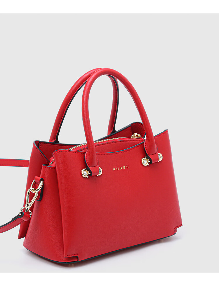 【红谷红谷单肩手提斜挎包】红谷包包女包通勤手挽斜挎包欧美牛皮单肩