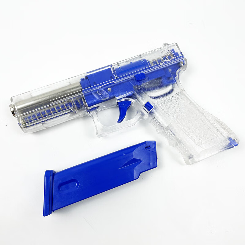 格洛克g18空仓挂机儿童玩具枪手动轻松供软弹男孩模型zp透明蓝共1弹夹