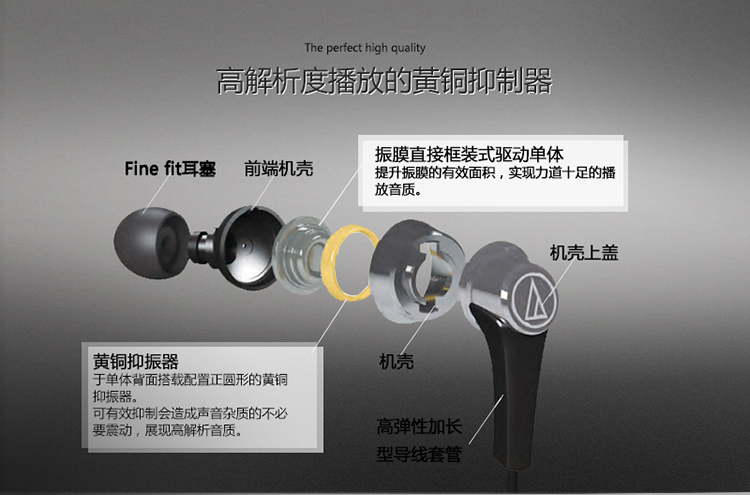 
                                        铁三角 ATH-CKR5 BW 入耳式耳机 棕色                