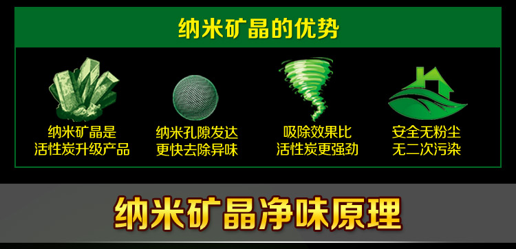 
                                        
                                                            绿驰 3盒装纳米矿晶冰箱除味剂 强力除臭剂保鲜去除异味盒 竹炭活性炭碳包去味剂（限量）                