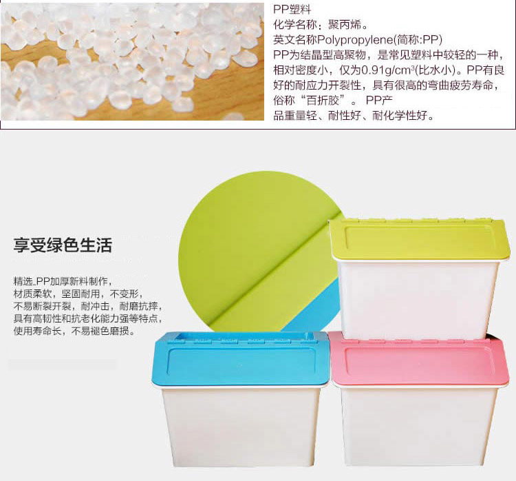 
                                        
                                                            欧润哲 收纳箱 22公升可叠加塑料整理箱 台湾制 3件套（蓝绿粉）                