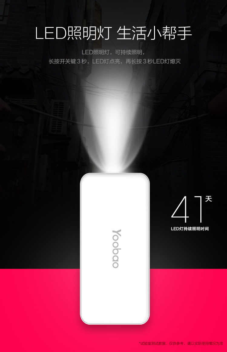 羽博 20000毫安 S9 双USB输出 移动电源/充电宝 白色 通用手机平板 数据线座充组合套装