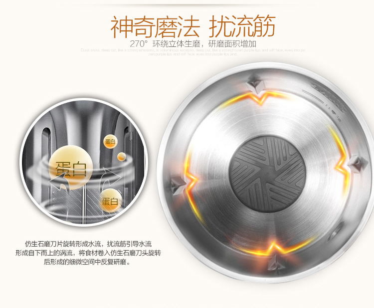 美的（Midea）豆浆机多功能石磨免滤豆浆WHC12X23 