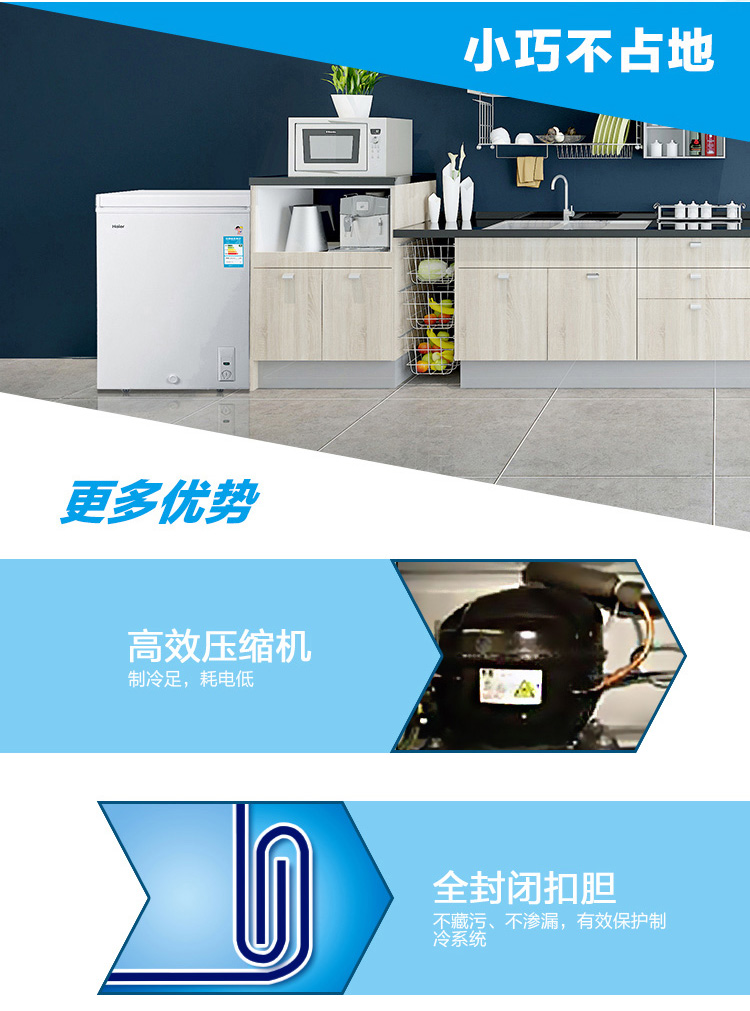 
                                                                                海尔（Haier） 202升家用冷藏冷冻转换冰柜 节能单温冷柜小冰箱 BC/BD-202HT                