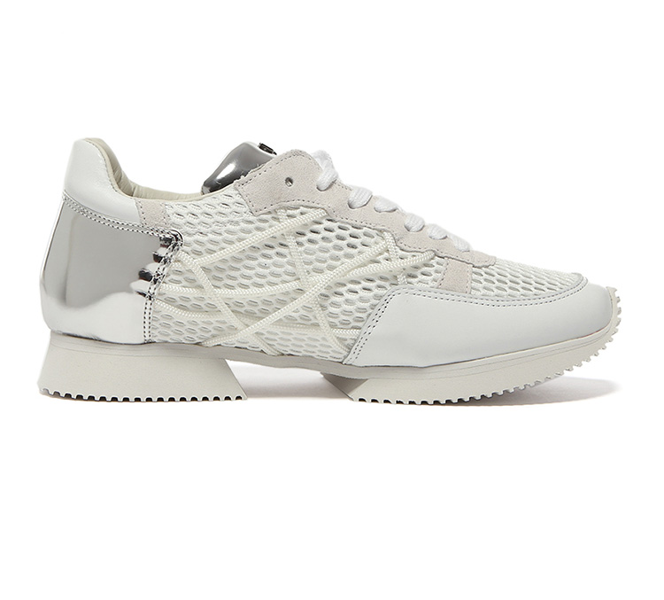 l4k3 中性白色织物织带装饰网眼休闲鞋 mr.big 22 bianco bianco 7/37