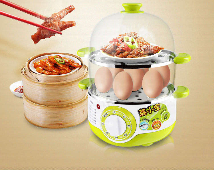 
                                        美的（Midea）煮蛋器SYH18-2A 家用早餐机 多用电蒸锅 智能防干烧                