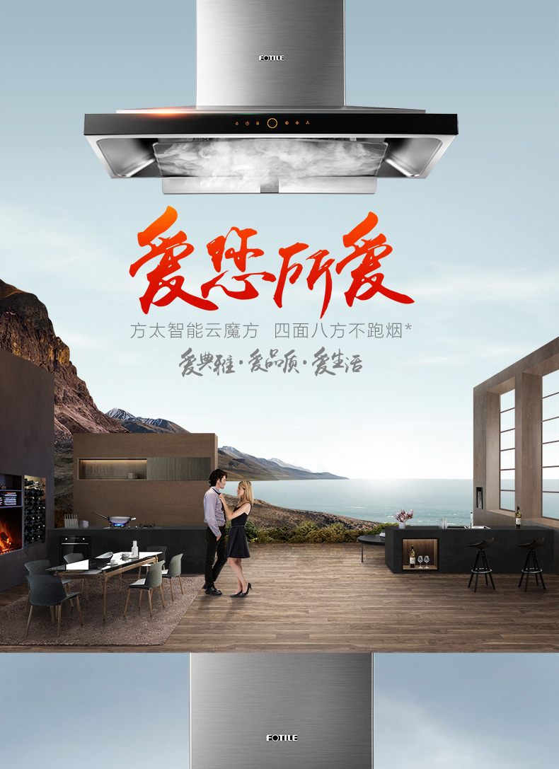 方太(fotile)油烟机 抽油烟机燃气灶套装 欧式烟灶套装em71t gt6be