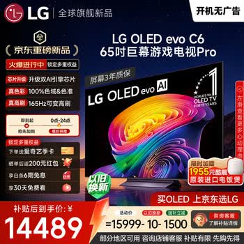 LG电视C6系列 65英寸OLED 巨幕观影AI电视 4K超高清 165Hz高刷游戏电视OLED65C6PCA