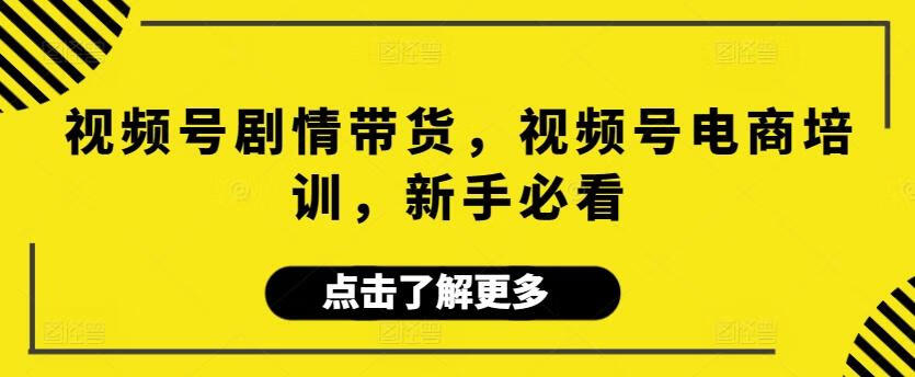 视频号剧情带货，视频号电商培训，新手必看