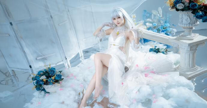 一千只猫薄禾-花园 誓约婚纱[16P-57M]