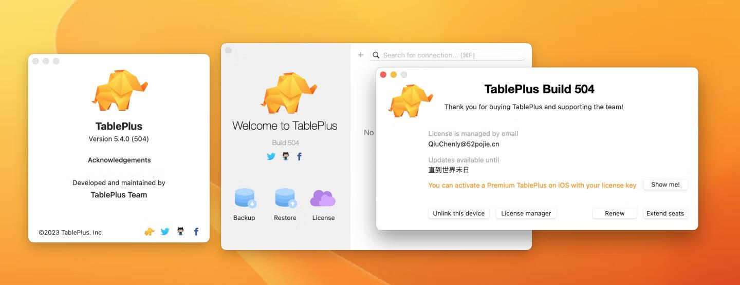 TablePlus for Mac v5.4.0激活版 本地原生数据开发软件