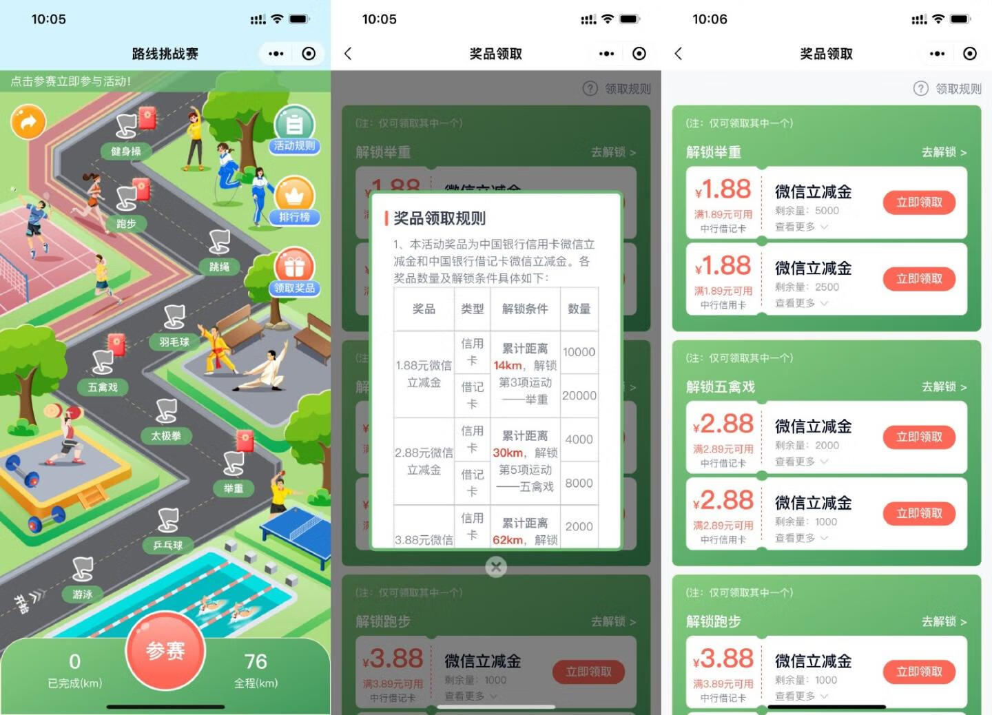 中行路线挑战赛领17.4元立减金插图羊毛日报