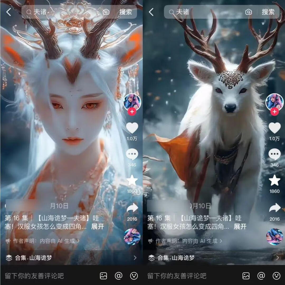 图片[1]-3分钟教会你！点赞1万+的山海经变身视频，附详细教程+描述词 - 87副业网-87副业网