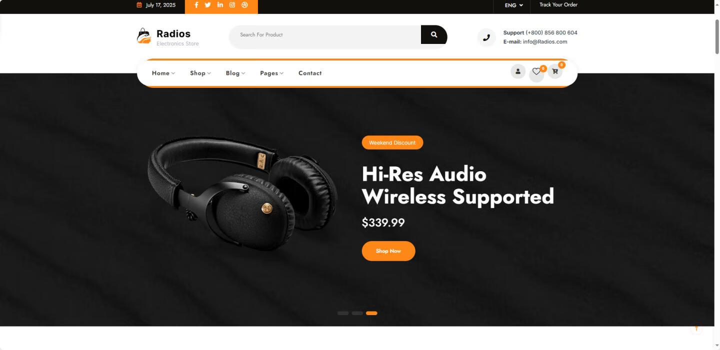 收音机 - 电子产品跨境电商独立站主题源码-小昂裕的百宝库