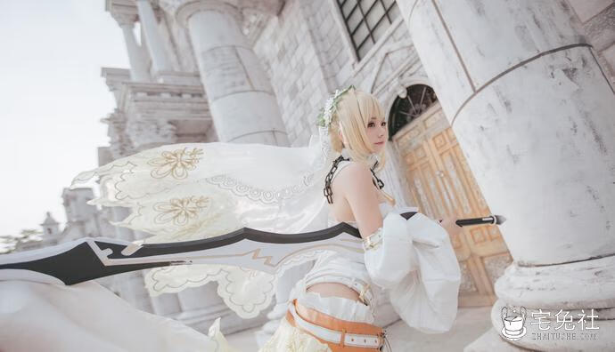 小野妹子w cosplay作品 尼禄 宅兔社.jpg 小野妹子w全套cos图片合集 B站宅舞区的清纯萌妹子