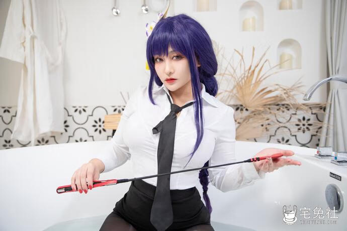 洛璃 LoLiSAMA cosplay作品036 雷电将军OL 宅兔社.jpg 洛璃LoLiSAMA全套cos图片合集 大白兔御姐超吸睛
