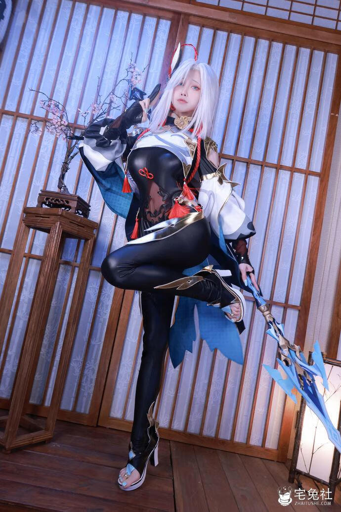 水淼aqua cosplay作品110 原神 申鹤 (1) 宅兔社.jpg 水淼aqua有实战么?夜兰礼服经验丰富花样多
