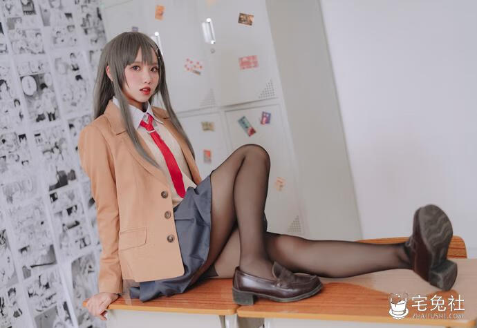 果咩酱w cosplay作品043 麻衣校服 宅兔社.jpg 果咩酱w全套cos图片合集 男友视角的有氧运动视频是真的吗?