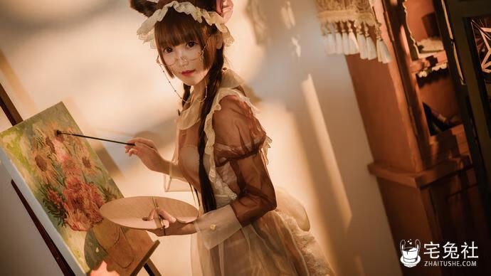 星野咪兔 cosplay作品001 透明女仆 宅兔社.jpg 星野咪兔MeetU全套cos图片合集 开放派萌妹子